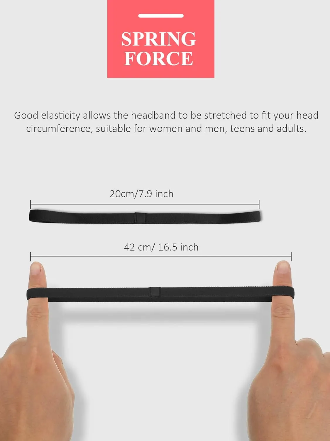 4 Pieces Elastic Sports Headbands Thick Non-Slip Hair Bands for Women and Men