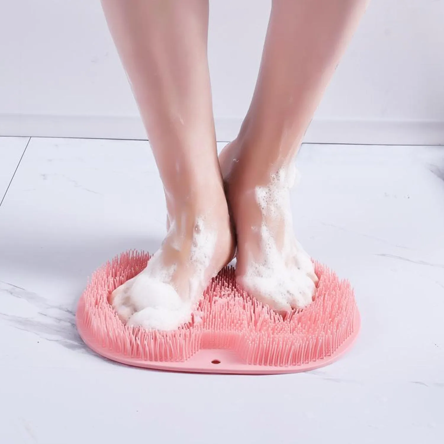 7690 Shower Foot & Back Scrubber, Massage Pad, Scrubber, Silicone Bath Massage Cushion Brush with Suction Cups, Bathroom Wash Foot Mat