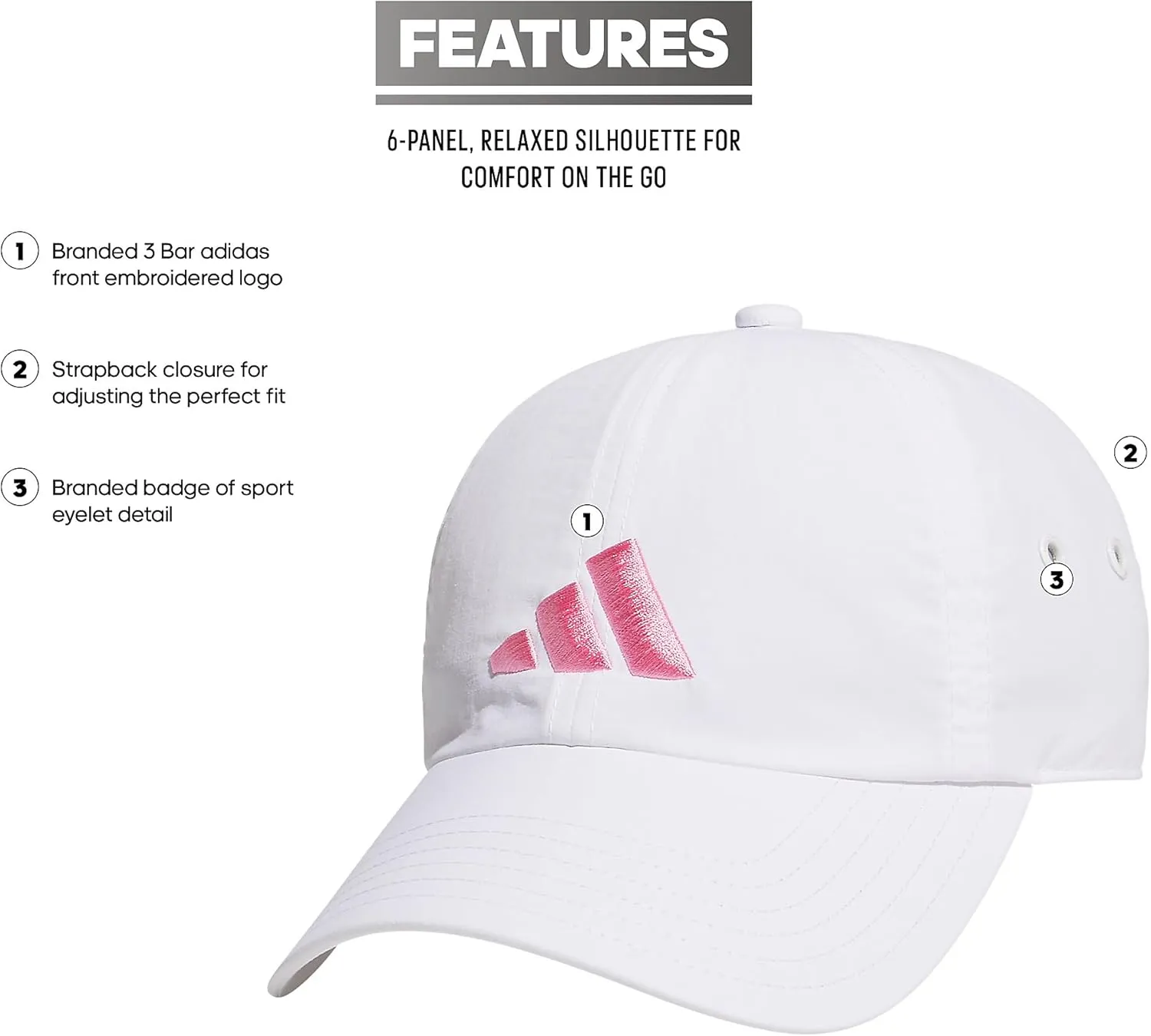 adidas Women's Influencer 3 Relaxed Strapback Adjustable Fit Hat