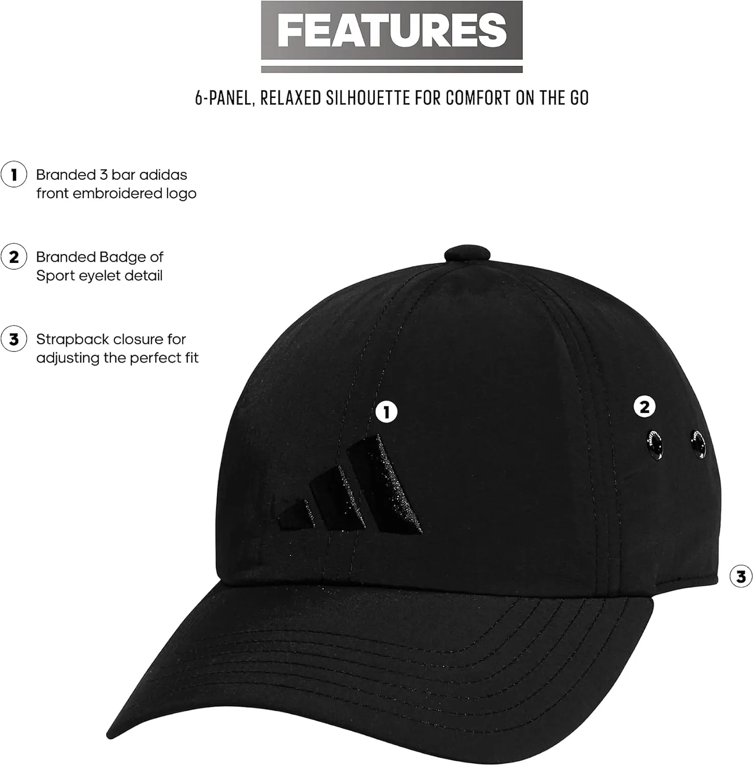 adidas Women's Influencer 3 Relaxed Strapback Adjustable Fit Hat
