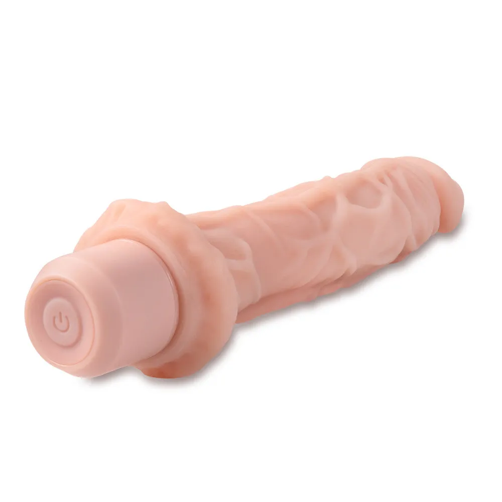 Dr. Skin Silicone By Blush® | Dr. Richard Beige 9.75-Inch Long Vibrating Dildo