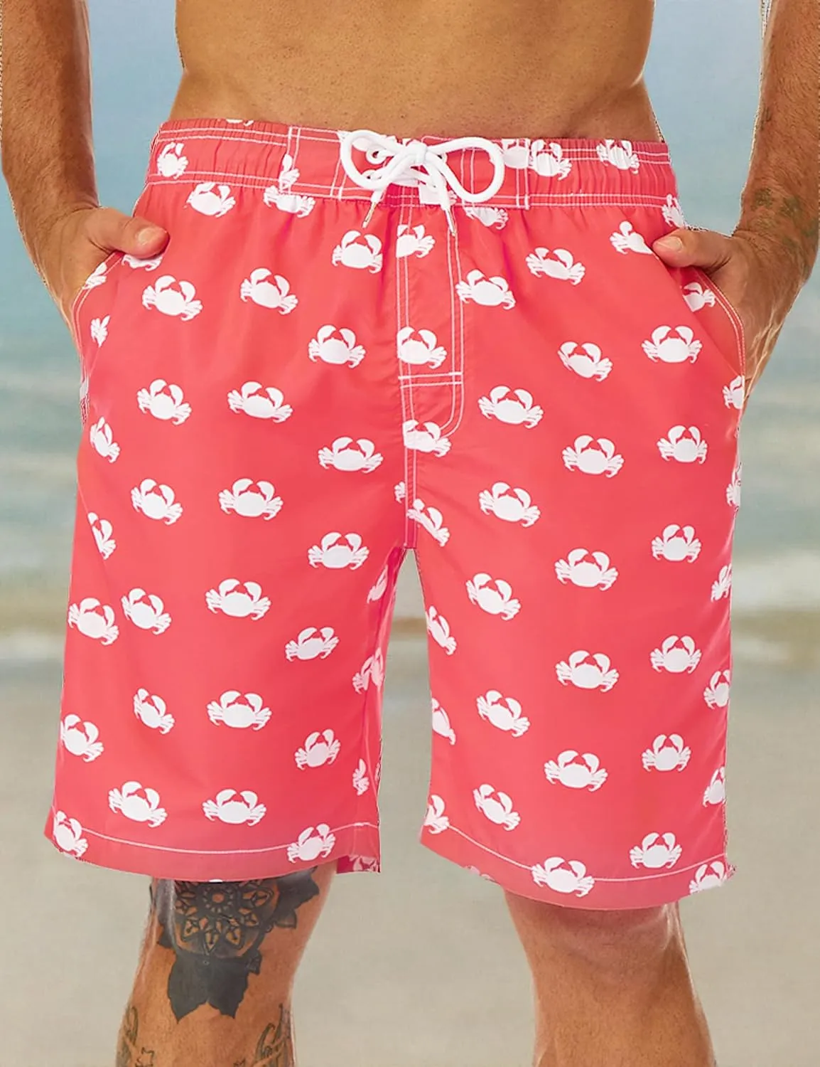 KAILUA SURF Mens Swim Trunks Long, Quick Dry Boardshorts, 9 Inches Inseam Bathing Suits with Mesh Lining