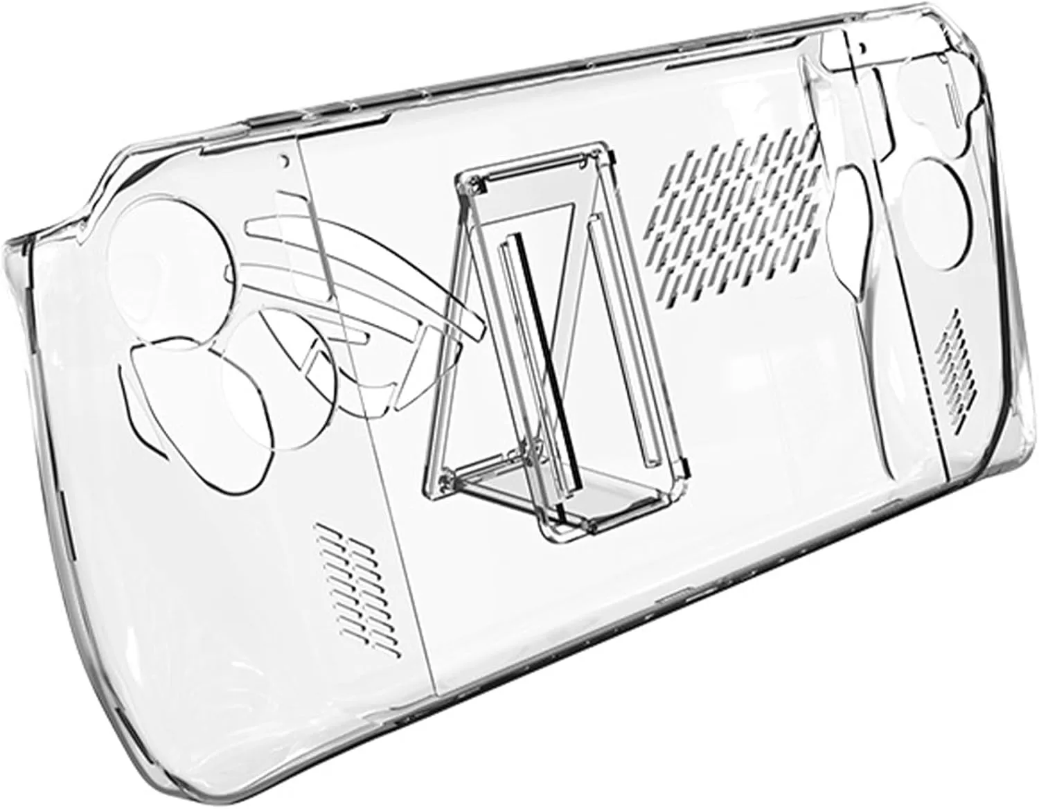 Protective Case for ASUS Rog Ally with Stand Clear Protector Case Cover Accessories for Rog Ally Gaming Handheld Skin Sleeve Shockproof Anti-Scratch Non-Slip (Transparent)