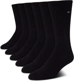 Tommy Hilfiger Men's Crew Socks - 6 Pack Performance Comfort Cushioned Athletic Socks - Breathable Crew Socks for Men (7-12)