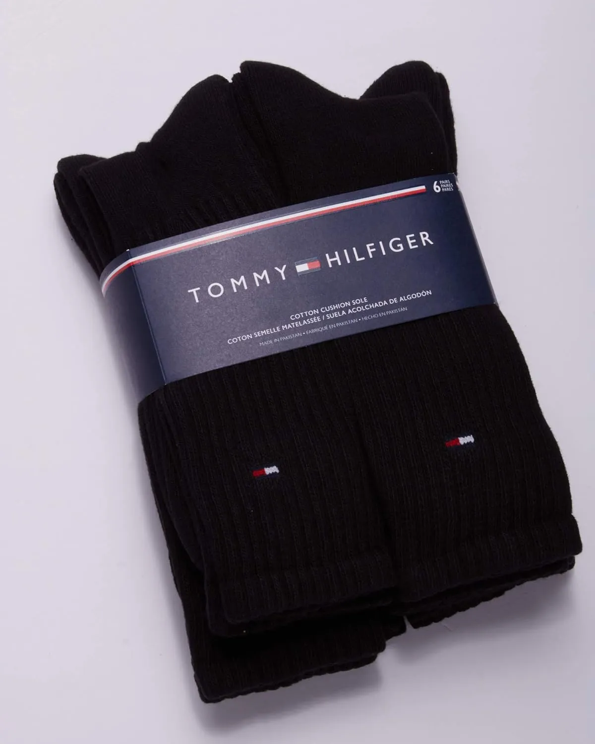 Tommy Hilfiger Men's Crew Socks - 6 Pack Performance Comfort Cushioned Athletic Socks - Breathable Crew Socks for Men (7-12)